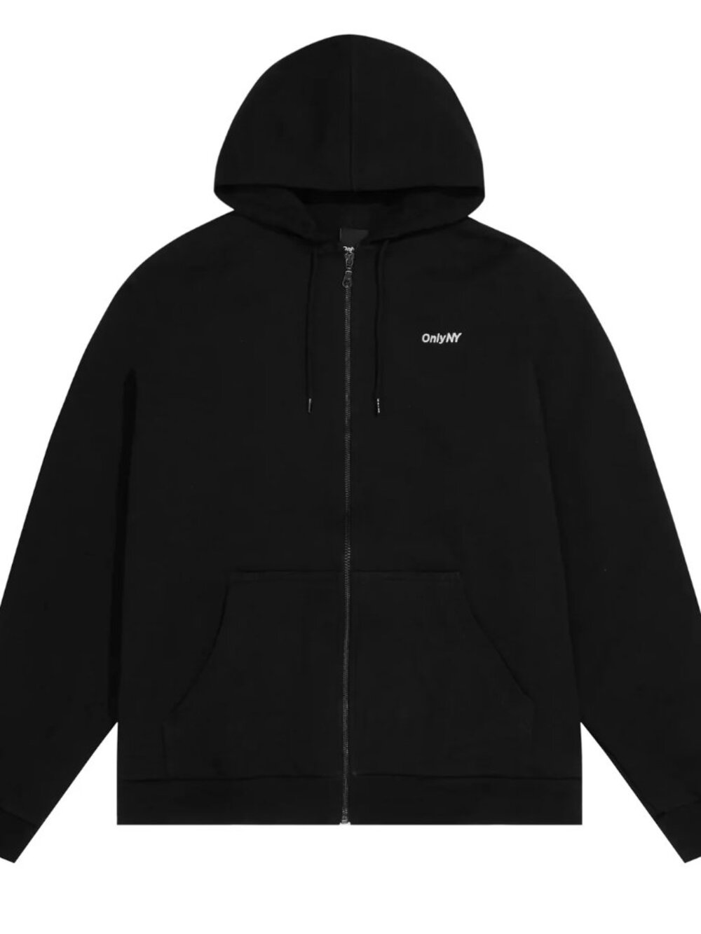 Only NY Heavyweight Thermal Waffle Lined Zip Hoodie Black Size M